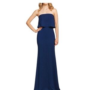 Hayley Paige Occasions Strapless Navy Dress